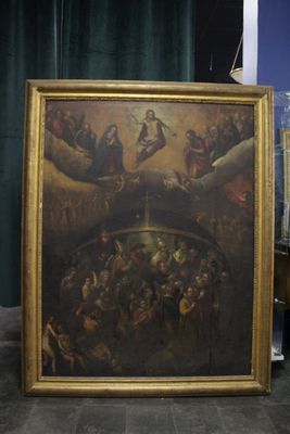 a picture of a painting on display in a museum
