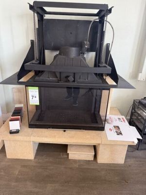 an image of a wood burning stove in a living room