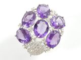 an amethorate and diamond cluster ring, by van cleef