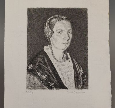 André JACQUES (1890-1960). Tarine (Valezan) 1946