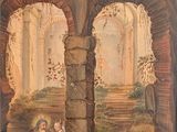 an image of a painting of a man reading to a child