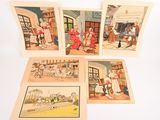 quatre cartes postales représentant des illustrations pour enfants datant du début du XXe siècle