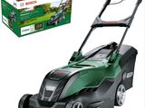 tondeuse à gazon Bosch avec bac de ramassage et lame de coupe