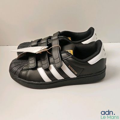 adidas superstar infant black and white leather shoes