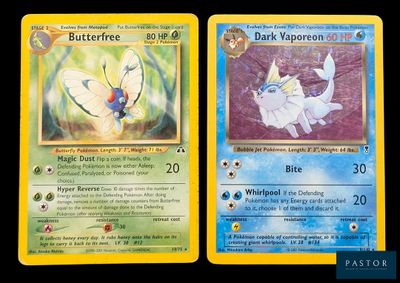 deux cartes Pokémon posées l'une sur l'autre