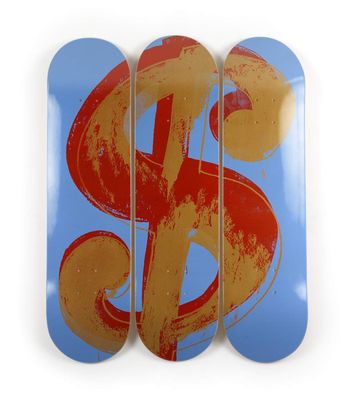 Andy Warhol DOLLAR SIGN BLUE, Set of 3 Skateboard decks, 80.…