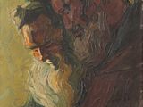une image représentant un tableau où figurent un homme barbu et une femme