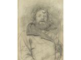 un vieux dessin représentant un homme barbu portant une veste