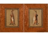 deux photos encadrées représentant un couple de lapins, accrochées au mur
