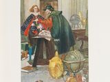 a picture of a painting of a man and a woman in a living room