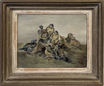 une image d'une peinture représentant un groupe de personnes dans un champ