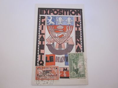 Une pochette avec une carte de l'exposition Philatélique du … - Photo 1