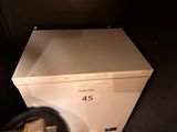 an image of a white refrigerator with a number 45 on it