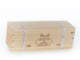 the wooden box is empty and ready to be used as a gift