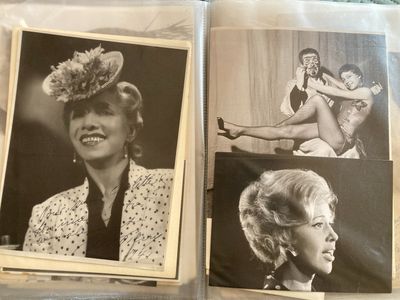 two black and white photos of a woman in a hat and a woman in a dress