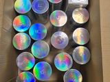a box of cds that are sitting in a box