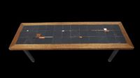 Dans le goût de Pierre LEBE (1929-2008), table basse, struct…