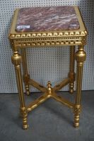 table d'appoint dorée de style français - plateau en marbre …
