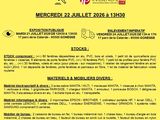 une affiche jaune sur laquelle figure la photo en noir et blanc d'un homme tenant un couteau
