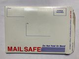 a mail box with a red and blue message on it