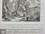 an old book with a picture of a man and a dog in the woods