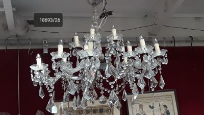 a large crystal chandelier hanging from the ceiling