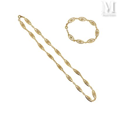 un ensemble composé d'un collier et d'un bracelet en or