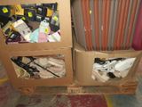 two cardboard boxes with different types of items in them