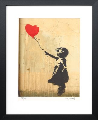 banksy girl with a red balloon framed art print
