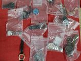 a lot of items that are sitting on a red table