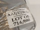 a plastic bag with a label on it sitting on a table