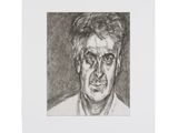 an image of a drawing of a man ' s face in black and white