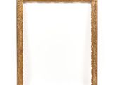 an old gold frame with a white background