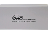 a white box with a black logo on it