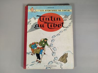 On voit ici la couverture du livre « Tutin au Tibet ».