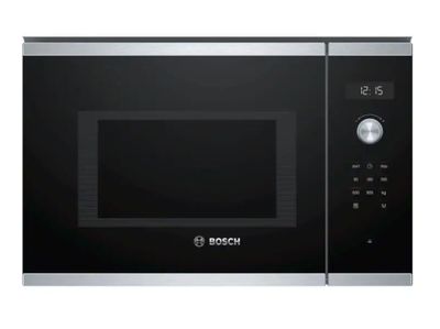 bosch built in microwave oven with electronic controls on a white background