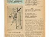 an old newspaper with a drawing of a man holding a knife