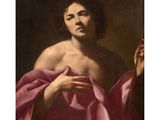 a painting of a woman in a pink robe holding a cigarette