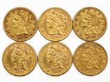 six gold sovereigns of the united states