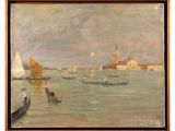 an image of a painting of boats in a body of water