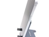 a close up of a cell phone on a stand