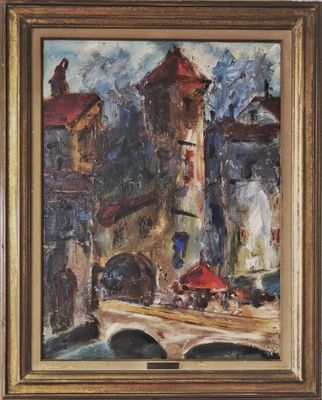 Louise JULIEN (XXe siècle) Pont du Thiou, Annecy