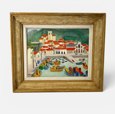 Raymonde PAGEGIE (1923-2013) Le port de Laredo, 1953
