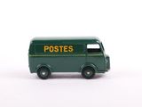 a green toy truck with the word postes written on it