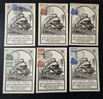 six timbres représentant un homme à moto