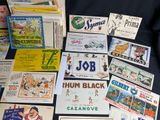 many different types of business cards laid out on a table