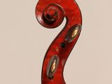 a close up of a violin with the back end of the violin