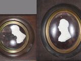 two pictures of a man and a woman in the same picture