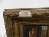a picture of a painting of a woman in a gold frame