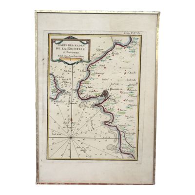 une vieille carte de la côte britannique traversée par une rivière